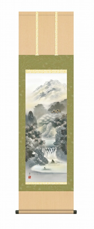 楽天市場】【中古】美品長尾梅友の山水図四神相応の掛け軸サイズ