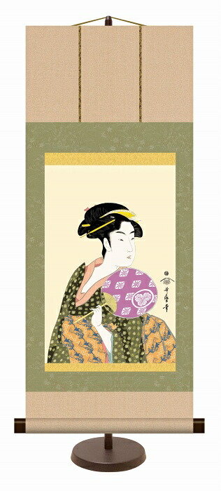 楽天市場】絵画 浮世絵 美人画 団扇を持つおひさ 喜多川歌麿 額入り