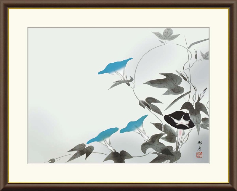速水御舟作品 朝顔 F8サイズ 工芸美術画 額装作品