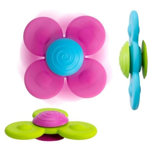 ファットブレイン(Fat Brain Toys) シリコーン 赤ちゃんおもちゃ ワーリースクイグズ 歯がため クルクル回る吸盤付き 正規品 FA210-1