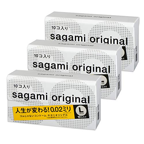 まとめ買いセット サガミオリジナル002 コンドーム 薄型 ポリウレタン製 0.02ミリ Lサイズ 10個入×3パック