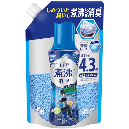 レノア 超消臭 煮沸レベル消臭 抗菌ビーズ SPORTS クールリフレッシュシトラス 詰め替え 1,810mL [大容量]