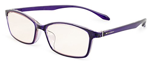 エッシェンバッハ 老眼鏡 ブルーライトカット 中近両用 +1.5 +0.5 度数 PCビュアー 弾性フレーム 日本製 クリアパープル 2993-1115