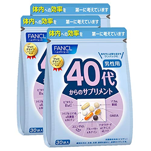 ファンケル (FANCL) 40代からのサプリメント男性用 45～90日分 (30袋×3) 年代 サプリ(ビタミンC/ビタミンB/亜鉛) 個包装