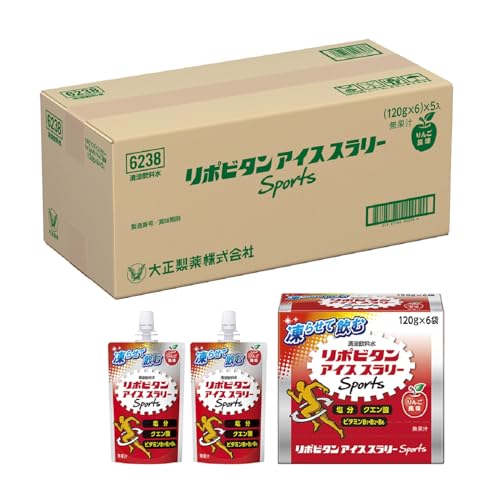 熱中症対策に 大正製薬 リポビタンアイススラリー Sports りんご風味 120g×30個/クエン酸・ビタミンB群配合/