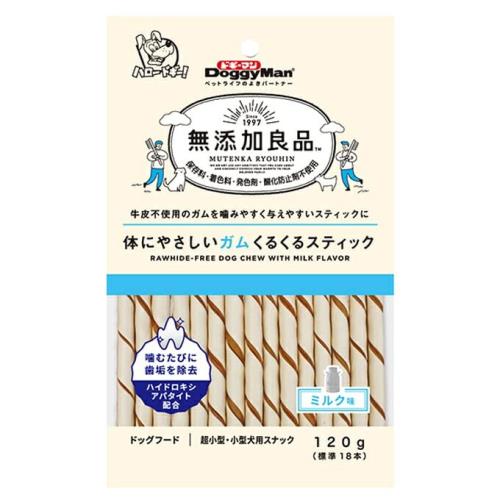 （まとめ買い）ドギーマン 無添加良品 体にやさしいガム くるくるスティック 120g(標準18本) ×16