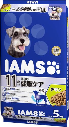 アイムス ドッグ 11歳以上用 小粒 大容量 5kg チキン 総合栄養食 ドッグフード 犬 ドライフード 免疫力の維持 関節の健康維持 健康的な消化吸収 獣医師の知見で開発 高齢期 シニア IAMS