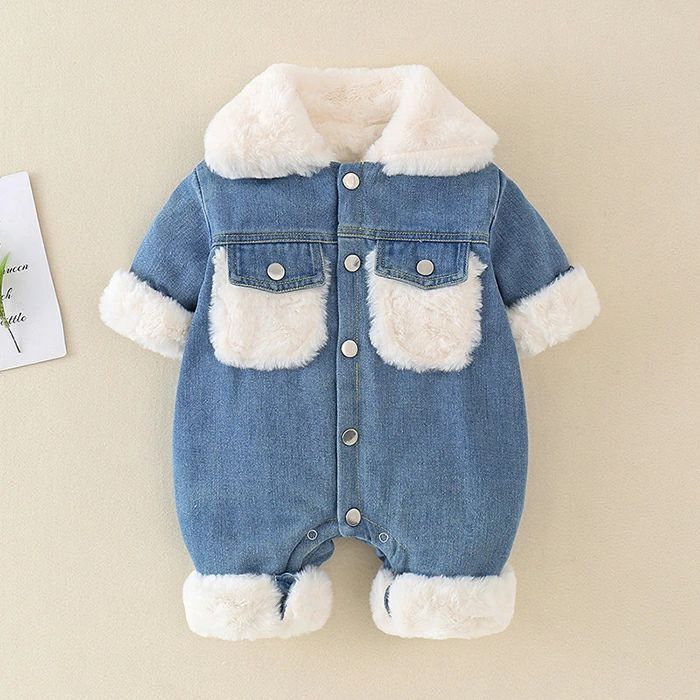 【送料無料】ベビー ロンパース デニム 赤ちゃん カバーオール 長袖 ベビー服 デニム おしゃれ 動きやすい 男の子 女の子 キッズ キッズ服 子ども服 ベビー 入園式 卒園式 秋冬 秋春 赤ちゃん 出産祝い 乳幼児 幼児 子供服 3ヶ月 6ヶ月 12ヶ月 0歳 1歳 2歳