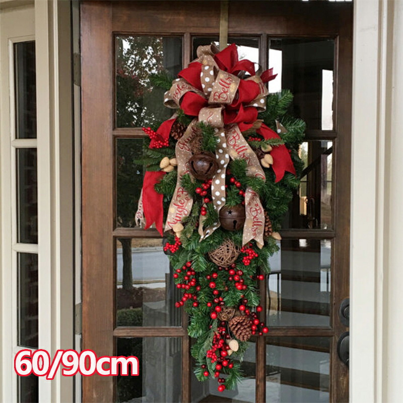 楽天市場】クリスマスリース 飾り クリスマスリース 玄関ドア用 逆さま