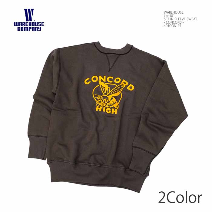 ウエアハウス WAREHOUSE 401CON-25 Lot.401 セットインスリーブ スウェット トレーナー - CONCORD - メンズ | ヒノヤ HINOYA