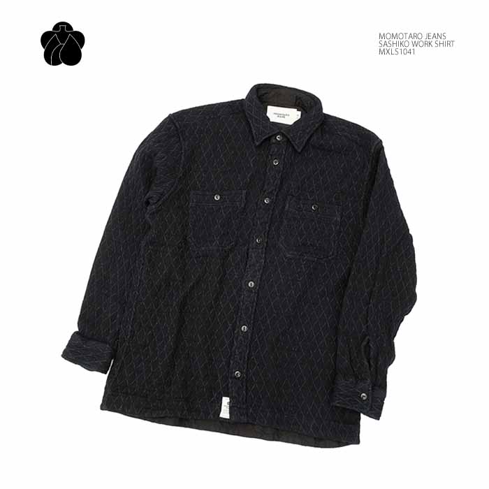 桃太郎ジーンズ　MOMOTARO JEANS　刺し子シャツ　３８ ストライプ 桃太郎ジーンズ MOMOTARO JEANS 刺し子シャツ 38 ストライプ