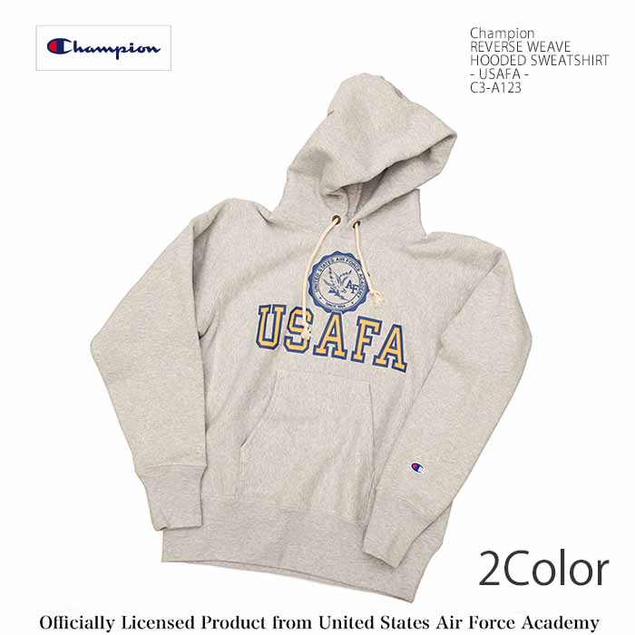 チャンピオン Champion C3-A123 リバースウィーブ プルオーバー フードデッド スウェット パーカー プリント - USAFA - メンズ | ヒノヤ