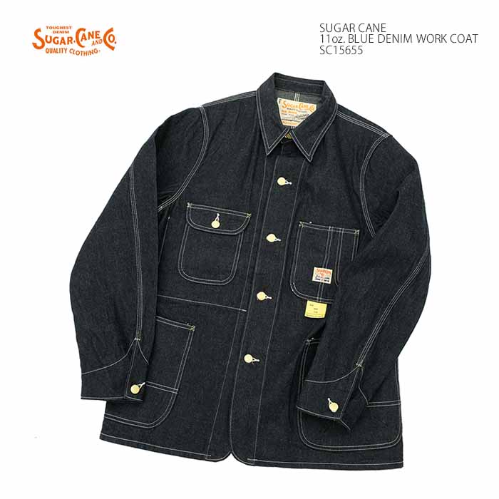 SUGAR CANE 11oz デニムカバーオール サイズ40 SC10705 SUGAR CANE シュガーケーン11oz ブルーデニム ワークコート Sugar Cane