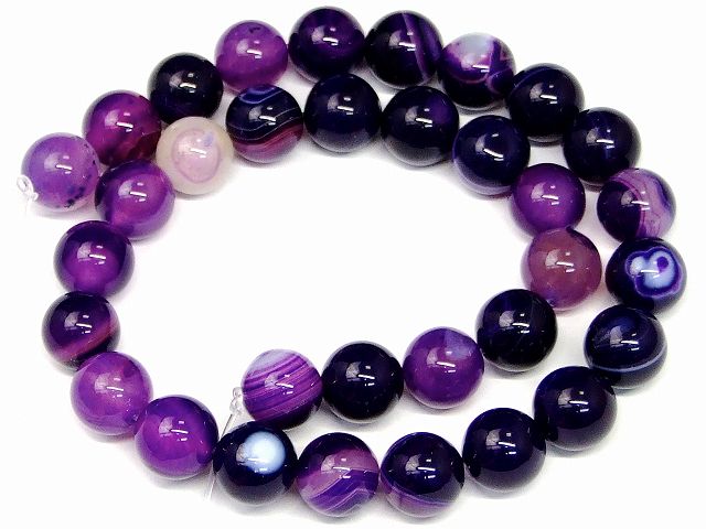 楽天市場】≪g3-984D≫○天然12mm○紫白縞 瑪瑙 メノウ 紫 パープル