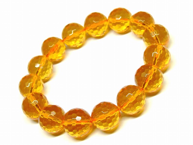 楽天市場】g3-32K 14mm 5A 128面カット シトリン 黄水晶 ブレスレット