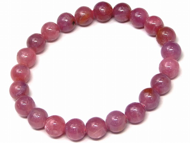 楽天市場】66275 鑑別書付き ルビー 8mm A ブレスレット 内径18cm