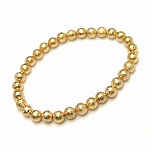 ≪23592C≫●鑑別書付き●6mm●5A●ゴールド●ギベオン●鉄隕石●ブレスレット●内径調節可●鑑別済・本物保証●送料無料有●最安値に挑戦●丸玉●ラウンド●ビーズ●ナミビア産●短連●半連●天然石●パワーストーン●