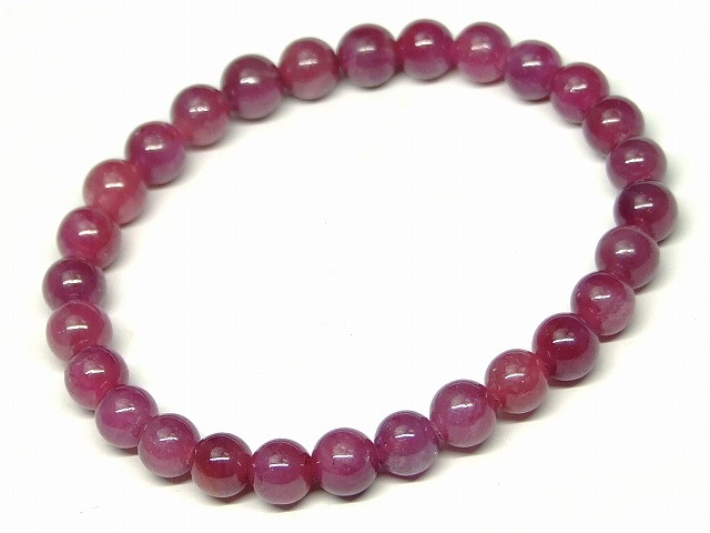 楽天市場】66275 鑑別書付き ルビー 8mm A ブレスレット 内径18cm