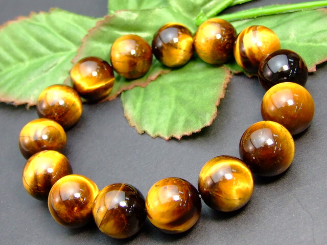 南アフリカ産ミックスタイガーアイブレスレット約16ミリy2369 南アフリカ産ミックスタイガーアイブレスレット約16ミリy2369