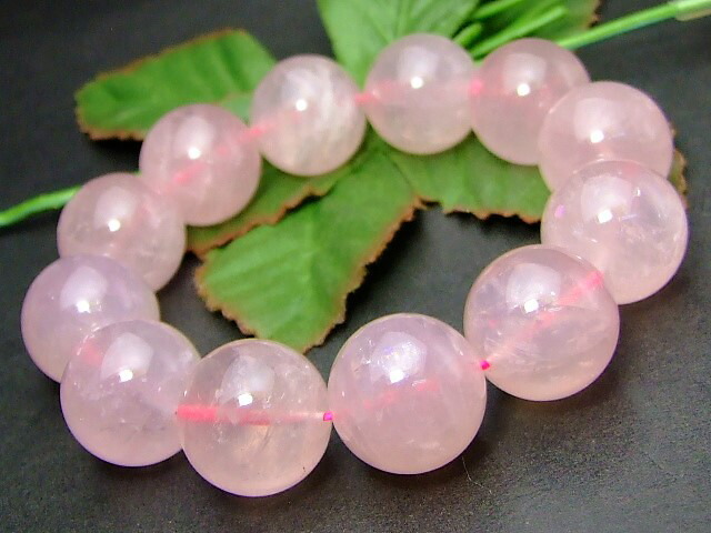 高品質□美品□濃厚色□大玉□天然石ディープローズクォーツ約15mmブレスレット ディープローズクォーツブレスレット - 埼玉県吉川市の天然石