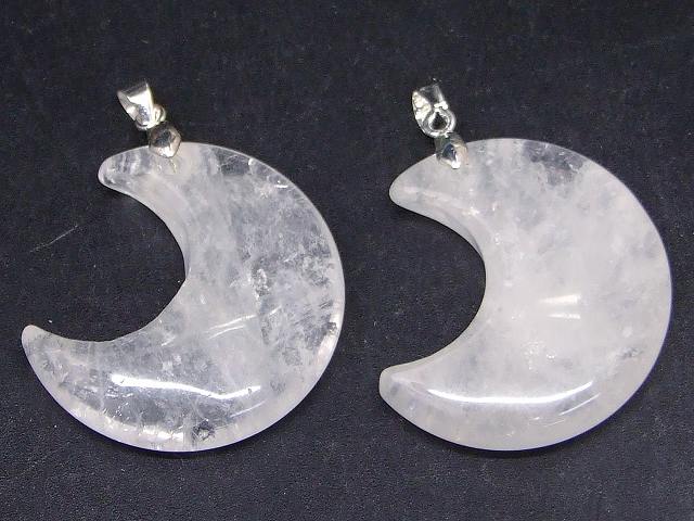 楽天市場】66684E 今月の半額 わけあり 水晶 三日月型 ペンダント