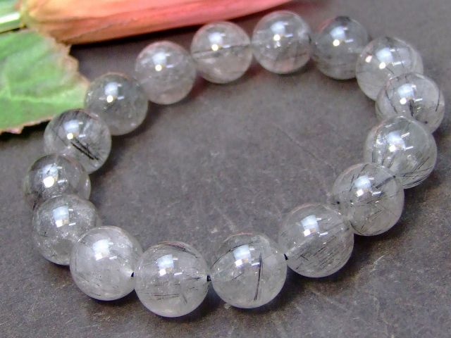 楽天市場】67529 ブラックルチルクォーツ 13mm~14mm ブレスレット 内径