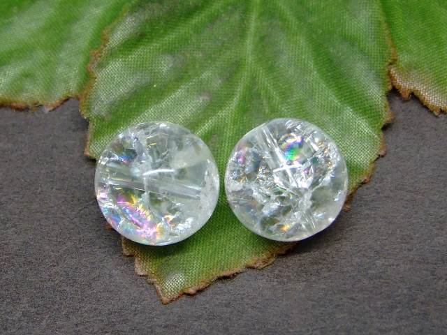 1C★厳選お買得★夢を叶えるドリーム水晶【クラックレインボー爆裂水晶ブレス】❤️ クラックレインボー水晶（爆裂水晶） ブルー(水色)カラー 高品質
