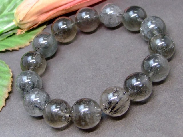 楽天市場】67529 ブラックルチルクォーツ 13mm~14mm ブレスレット 内径