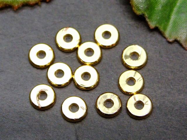 市場 61906A 丸型 10個セット 6mm×2mm わけあり アクセサリー 金属パーツ ロンデル 今月の半額 ゴールド