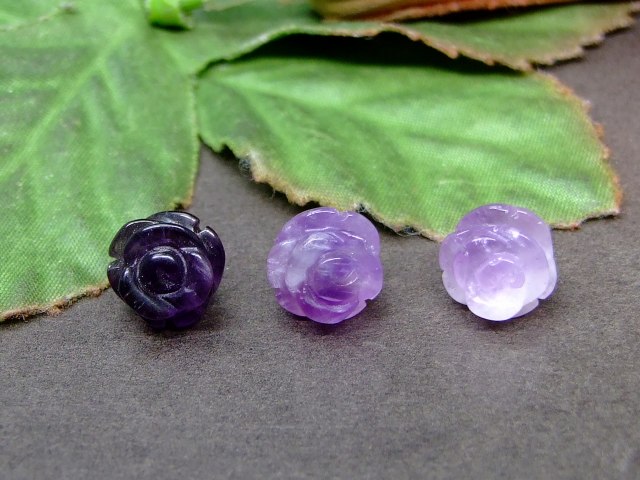 楽天市場】63061 AA 10mm ケープアメジスト 手彫 バラ彫り 1粒売り