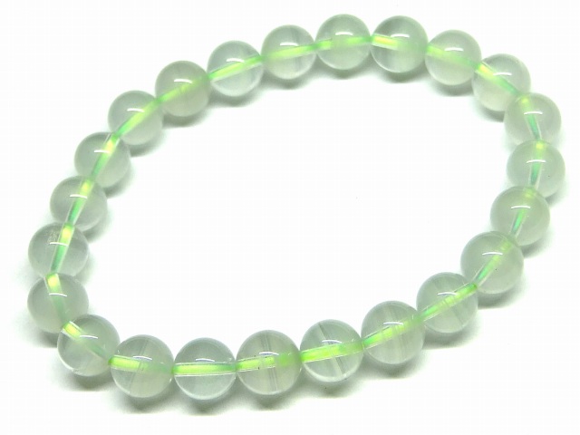 65510　　グリーンファントムクォーツ 水晶 8mm AA ブレスレット 内径17cm ポーチ付き 送料無料 ブラジル産 天然石 パワーストーン