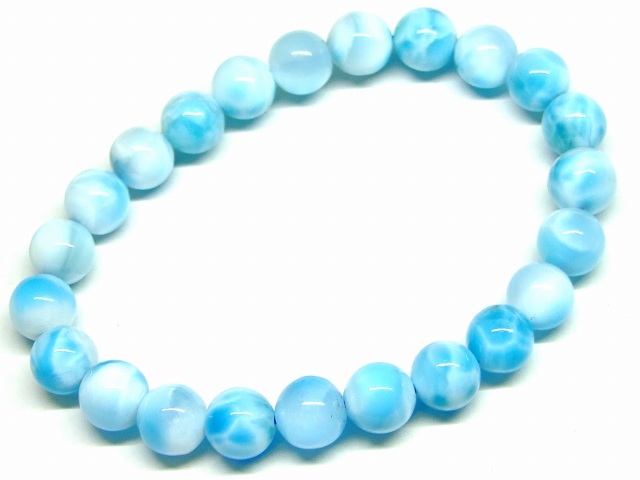 ラリマー 8mm玉ブレスレット 内径約16cm 【公式通販】