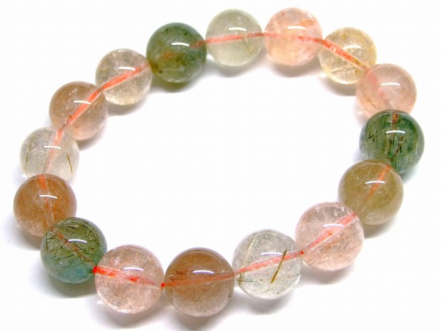 超・高品質★赤針水晶★密★レッドルチル★パワーストーン★天然石★1点もの 1点物】赤針水晶 レッドルチルクォーツ 13mm ブレスレット _L1595