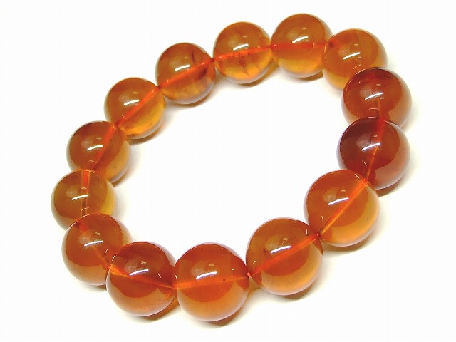 貴重 アンバー(琥珀)さざれブレスレット 内周16㌢ アンバー(琥珀)・6mm【高品質】 ブレスレット | iichi 日々の暮らしを
