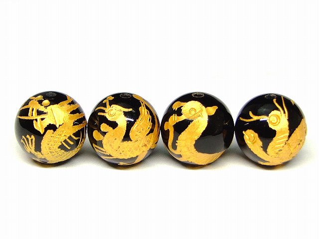 楽天市場】四神｜四神獣｜オニキス 4個セット｜10mm金彫｜最強金