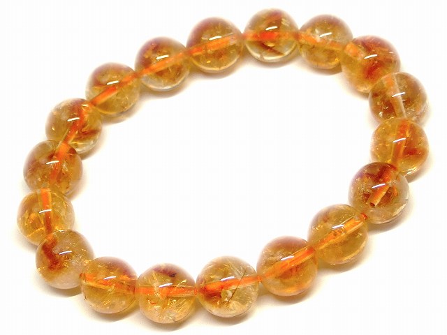 楽天市場】66783 虹入り シトリン 黄水晶 11mm〜12mm AA ブレスレット