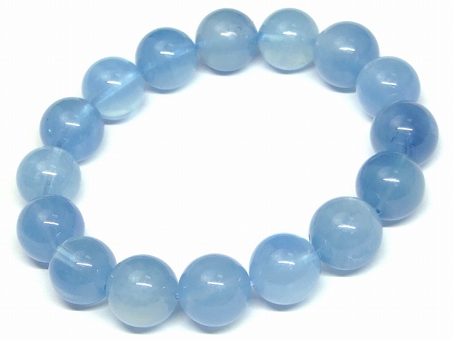 66803 アクアマリン 12mm~13mm AAA ブレスレット 内径17cm 藍玉 ポーチ付き 送料無料 天然石 パワーストーン|天然石 パワーストーン hinryo
