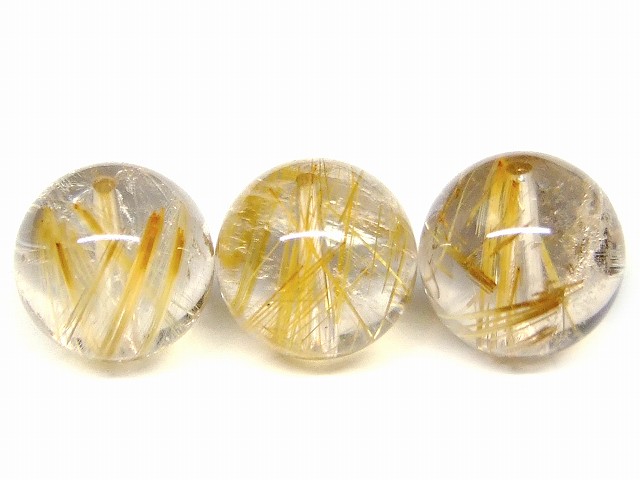g3-1520G　　タイチンルチルクォーツ 針水晶 12mm 5A+ 1粒売り 送料無料 天然石 パワーストーン｜天然石 パワーストーン hinryo