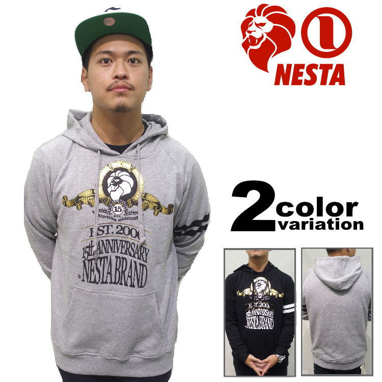 春夏新色 楽天市場 ネスタ Nesta Brand ネスタブランド プルオーバー パーカー Nesta 15th Special Hoodie 2色 T1404f ストリート B系 Hiphop ダンス 衣装 ヒップホップ メンズ ファッション ネスタ レゲエ トップス 14年秋冬物新作 あす楽対応