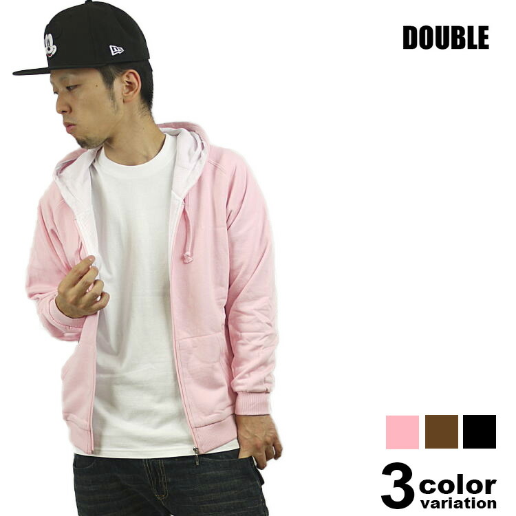 Laid.B ダブルジップパーカー 楽天市場】DOUBLE(ダブル）L/Sジップパーカー(10色)[裏起毛]【B