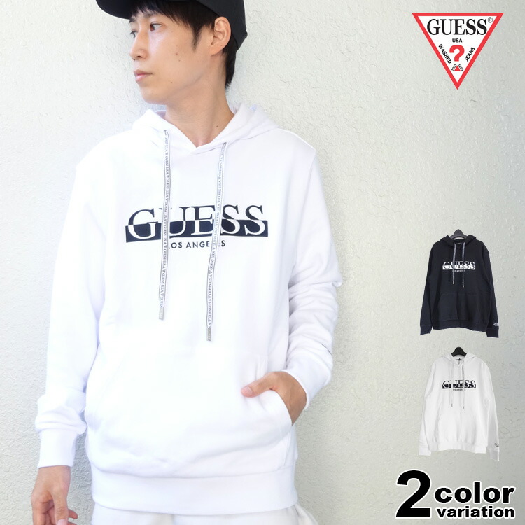 【guess パーカー】 GUESS ゲス パーカー プルオーバー モノトーン ロゴ スウェット 裏毛 アメカジ メンズ レディース ML4K8539MI