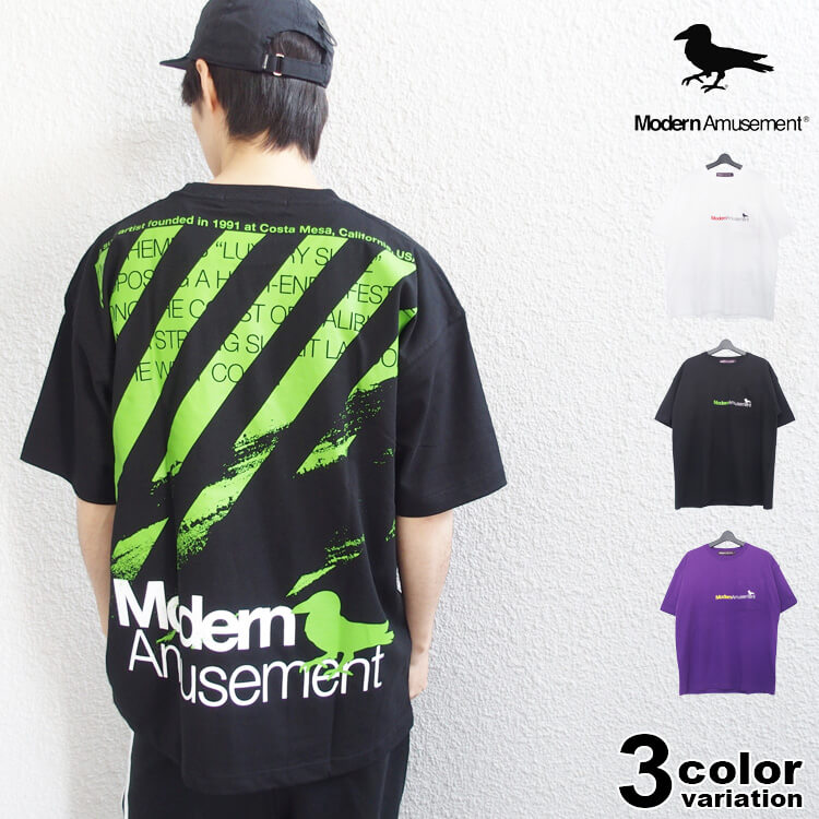 楽天市場 モダンアミューズメント Tシャツ オーバーサイズ Modern Amusement Big Tee 19ltn Ma006 ワイドシルエット ホワイト ブラック パープル メンズ 別注モデル レディース ユニセックス あす楽対応 メール便対応 Hip Hop Dope