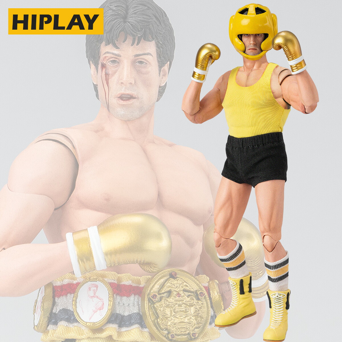 HiPlay HIYA 1/12 ロッキー3 ロッキー・バルボア ボクサーVer. ESR0215 塗装済み完成品 アクションフィギュア 映画 キャラクター 可動フィギュア 模型 コレクション ホビー ギフト プレゼント｜HiPlay 店