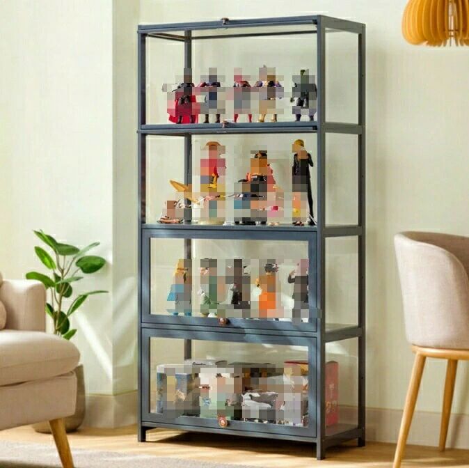 コレクションケース アクリル 1-5層 竹製 収納棚 収納 子供収納棚 上下スライド式扉 大型 ロータイプ フィギュアコレクション棚 ガラスケース 完全密封 耐荷 大容量 魅せる収納 飾り棚|ハイカップショップ