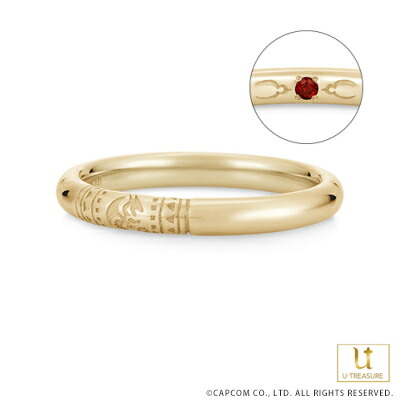 超人気の モンスターハンター 指輪 リング 男女兼用 メンズ レディース ハンターの指輪 リオレウス K18イエローゴールド 結婚指輪 マリッジリング アニバーサリー ブライダルリング ジュエリー シンプル 個性的 結婚 記念日 プレゼント ユートレジャー 楽天カード分割