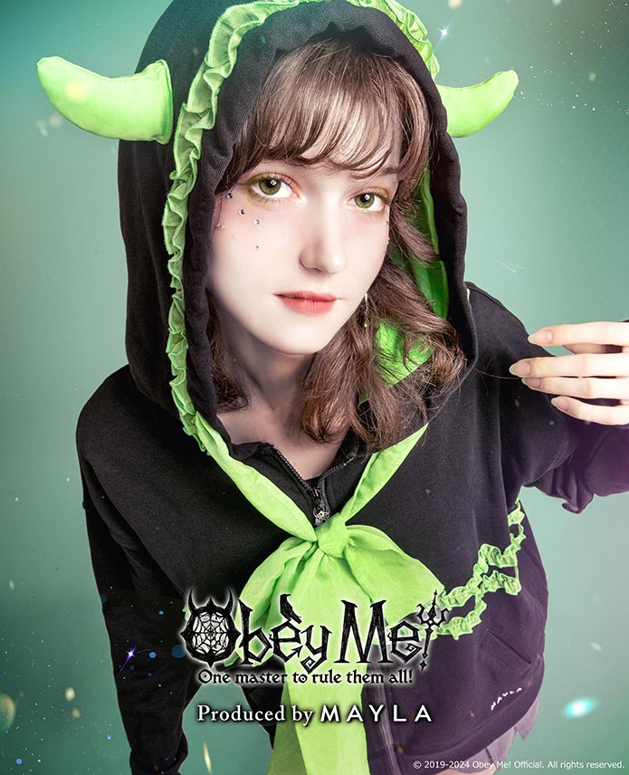 MAYLA マイラ Obey Me! おべいみー！ グッズ 服 オベイミー! アイコニック フーディ Satan サタン レディース 女性 正規品 新品 公式 Obey Me! 女性服 人気 ブランド プレゼント画像
