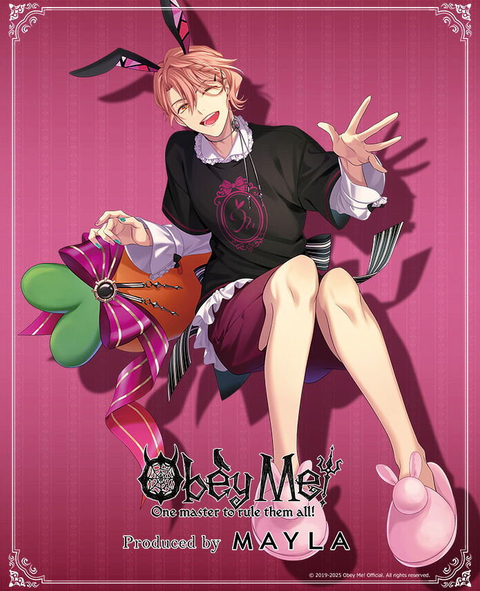 MAYLA マイラ Obey Me! おべいみー！ グッズ 服 オベイミー! アイコニック リボンT Asmodeus アスモデウス フリーサイズ ユニセックス 男女兼用 正規品 新品 公式 Obey Me! キャラクターTシャツ 人気 ブランド プレゼント