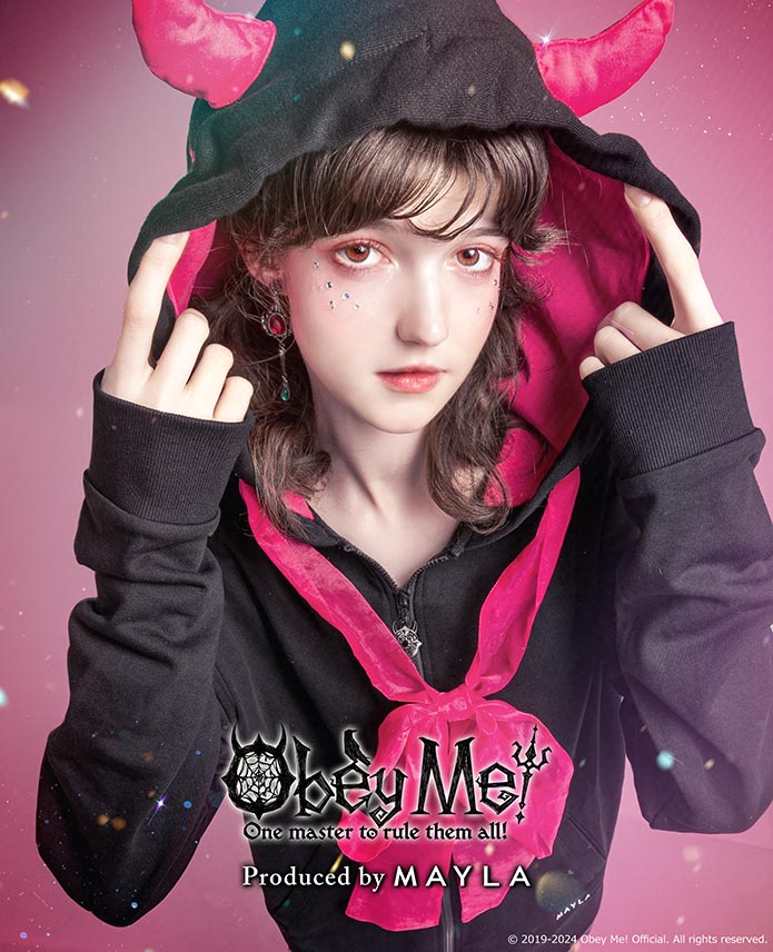 MAYLA マイラ Obey Me! おべいみー！ グッズ 服 オベイミー! アイコニック フーディ Asmodeus アスモデウス レディース 女性 正規品 新品 公式 Obey Me! 女性服 人気 ブランド プレゼント｜GIV（ギヴ）店