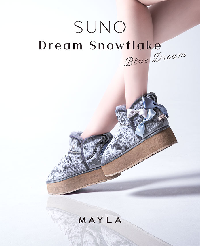 MAYLA マイラ 靴 ムートンブーツ スノ ドリーム スノーフレーク ブルードリーム レディース 女性 正規品 新品 公式 MAYLA ブーツ 可愛い おしゃれ 人気 ブランド プレゼント