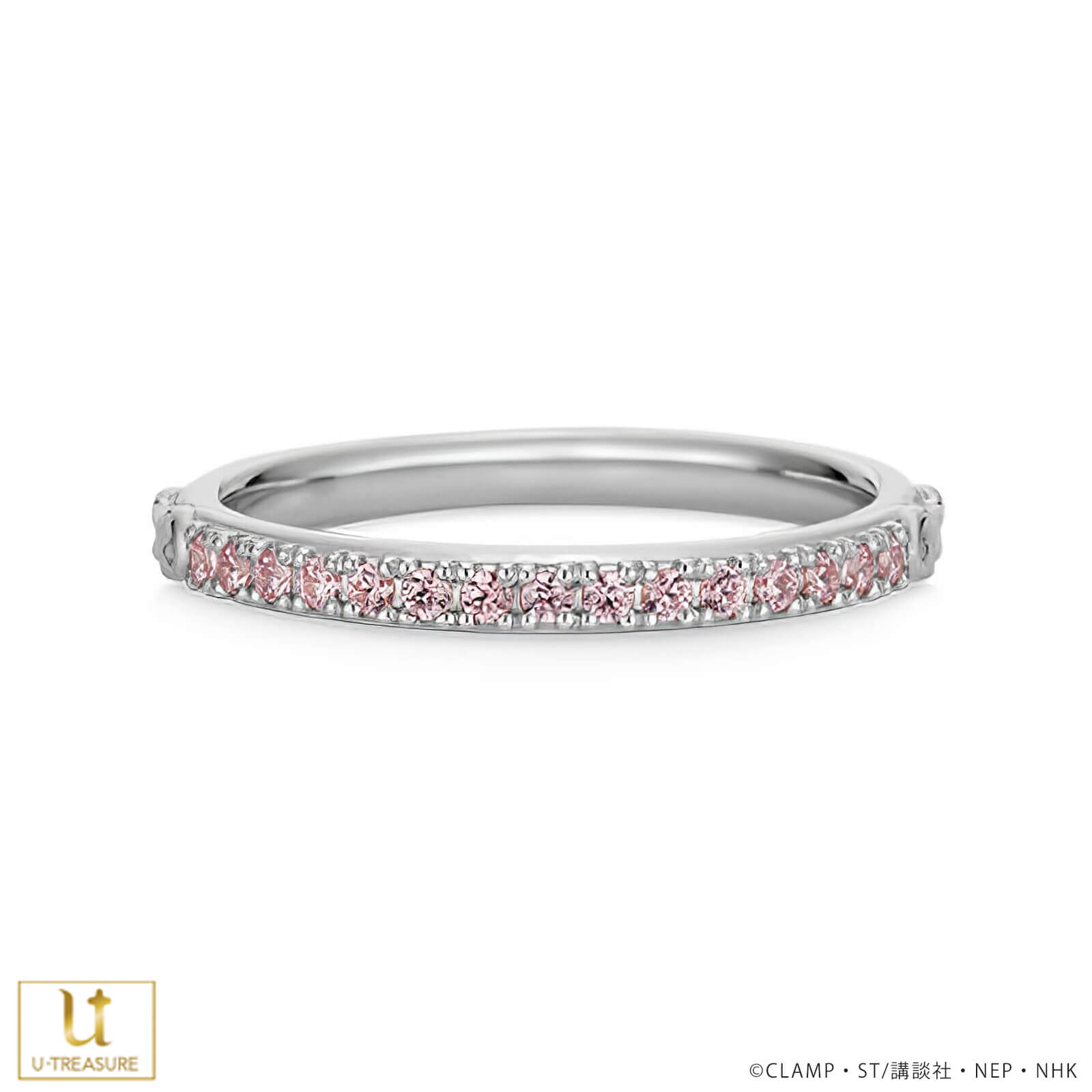 限定製作 カードキャプターさくら ハーフエタニティリング K18ホワイトゴールド 結婚指輪 婚約指輪 アニバーサリーリング ブライダルリング ピンクトルマリン 記念日 誕生日 プレゼント ギフト 最新人気 Www Kioskogaleria Com